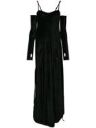 Andrea Ya'aqov Velvet Glove Detail Dress - Black