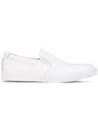 Calvin Klein Logo Embossed Slip-on Sneakers - White