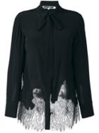 Mcq Alexander Mcqueen Lace Insert Shirt, Women's, Size: 42, Black, Silk
