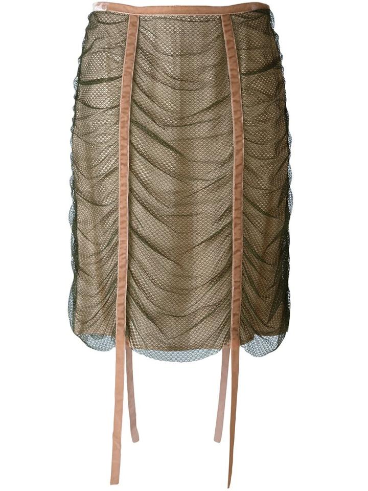 Romeo Gigli Vintage Ruched Lace Skirt