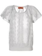 Missoni Embroidered Short-sleeve Top - Grey