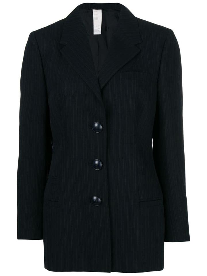Versace Pre-owned Pinstriped Blazer - Black