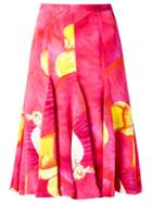 Isolda - Silk Printed Skirt - Women - Silk - 44, Pink/purple, Silk