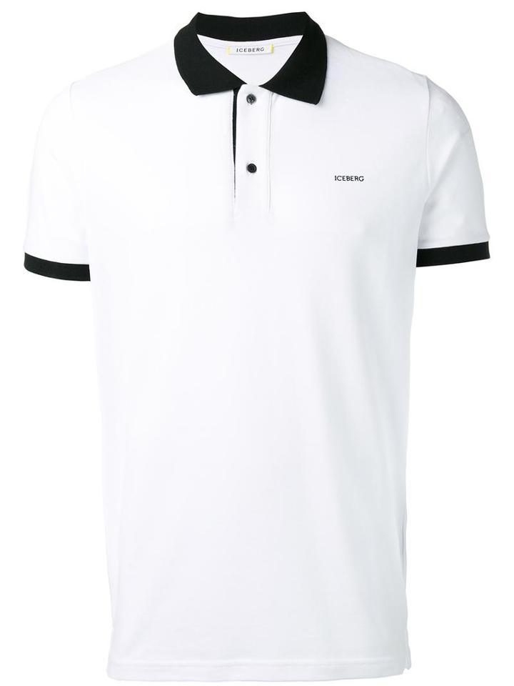 Iceberg Rear Print Polo Shirt, Men's, Size: Medium, White, Cotton
