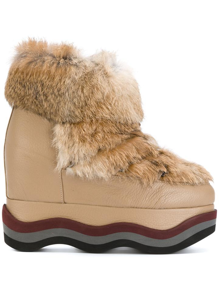 Paloma Barceló Kansas Fur Boots - Nude & Neutrals
