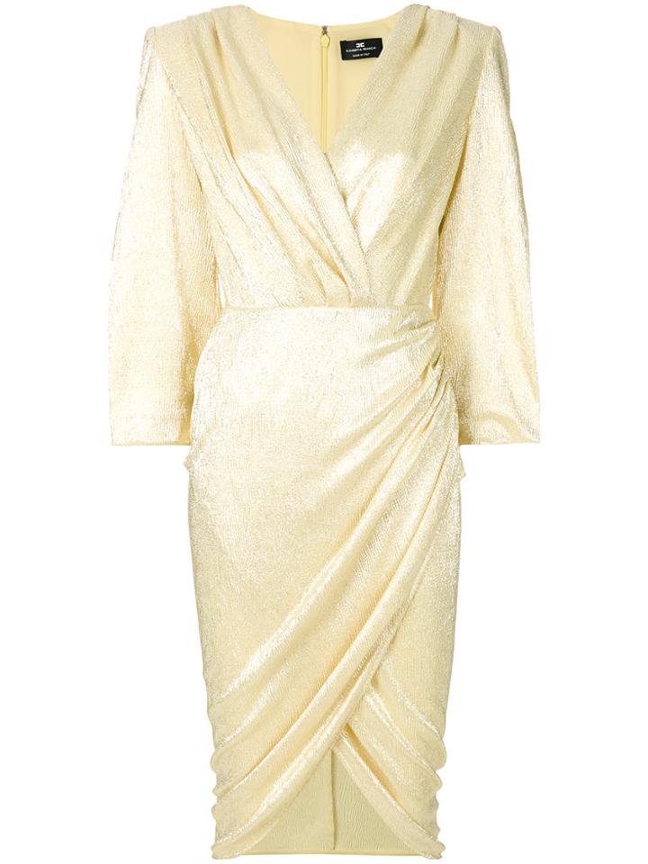 Elisabetta Franchi V-neck Wrap Dress - Yellow & Orange