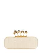 Alexander Mcqueen Studded Four Ring Clutch - Neutrals