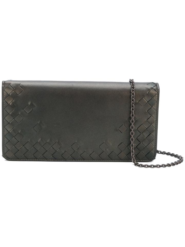 Bottega Veneta Woven Detail Clutch - Metallic