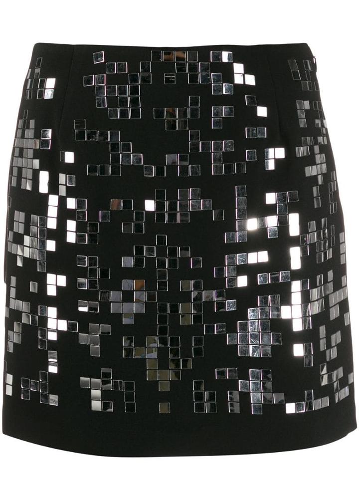 Pinko Mirror Patch Mini Skirt - Black