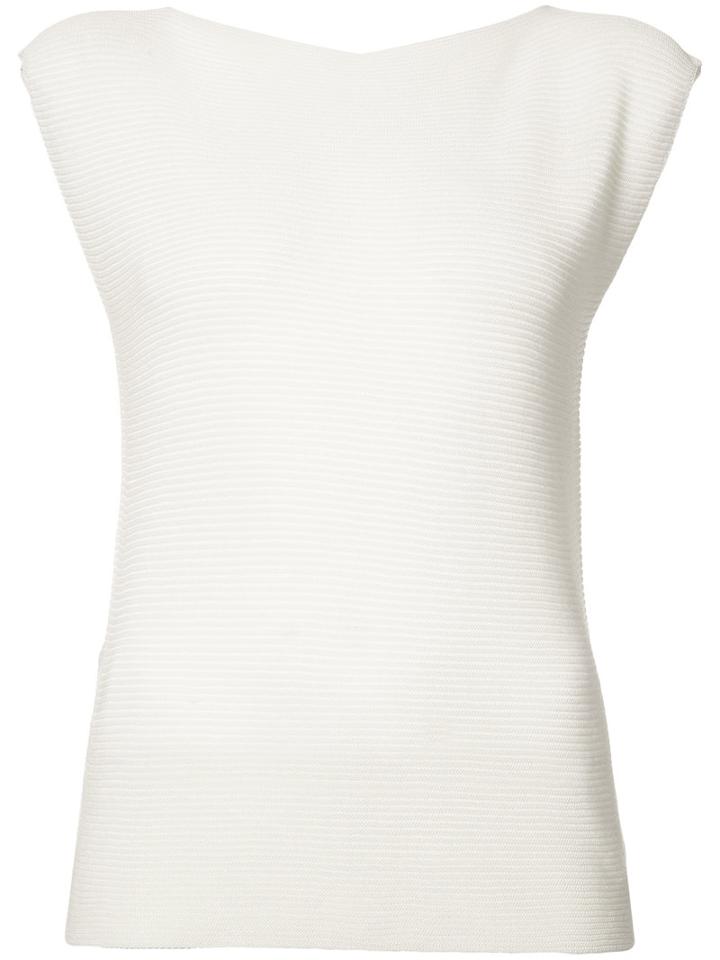 Pleated Texture Tank - Women - Acrylic/cupro - 2, White, Acrylic/cupro, 132 5. Issey Miyake