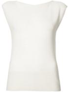 Pleated Texture Tank - Women - Acrylic/cupro - 2, White, Acrylic/cupro, 132 5. Issey Miyake