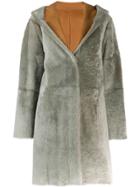 Drome Hooded Fur Trim Coat - Brown