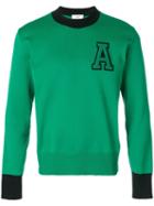 Ami Paris Crewneck A Patch Sweater - Green