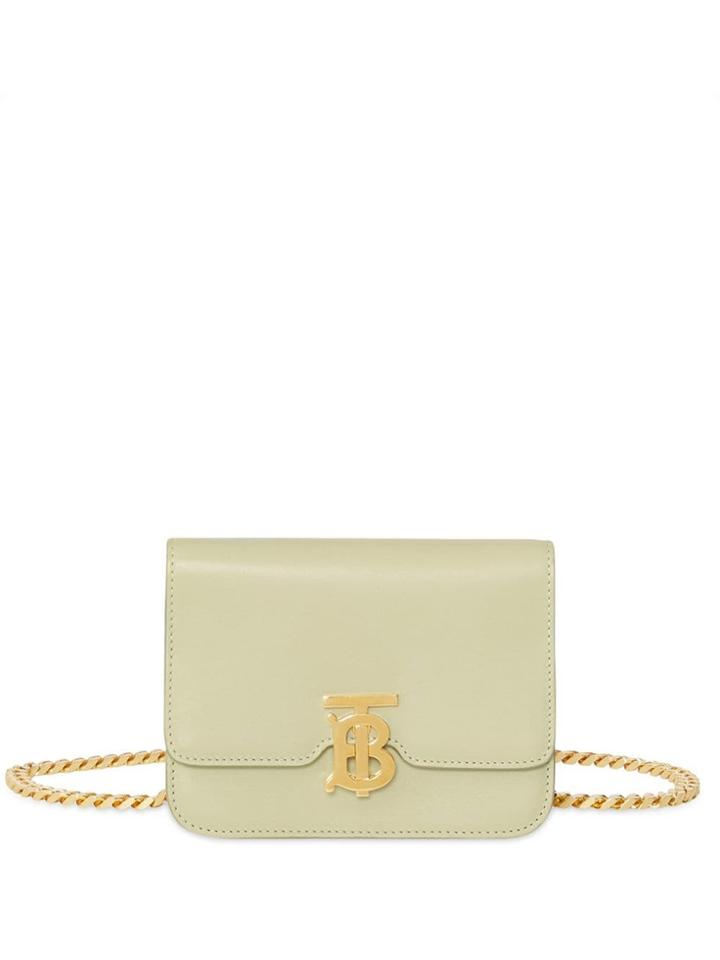 Burberry Leather Belted Tb Bag - Neutrals