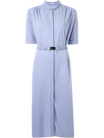 Akane Utsunomiya Belted Midi Shirt Dress, Women's, Size: 38, Blue, Cotton
