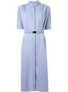 Akane Utsunomiya Belted Midi Shirt Dress, Women's, Size: 38, Blue, Cotton