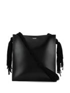 Jil Sander Tassel Detailed Shoulder Bag - Black