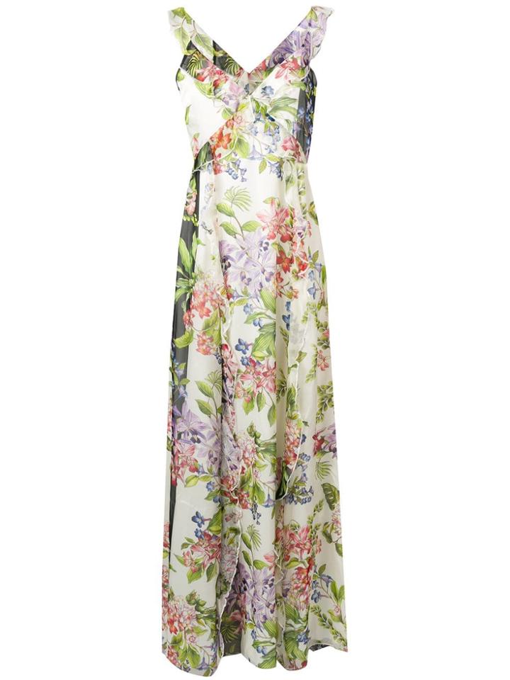 Liu Jo Floral Print Long Dress - White
