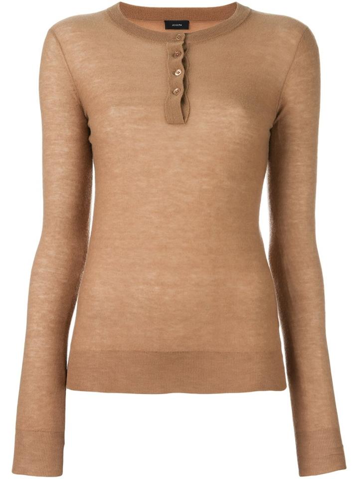 Joseph Henley Jumper, Women's, Size: Xl, Brown, Cashmere