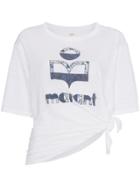 Isabel Marant Étoile Linen Logo Printed T Shirt - White