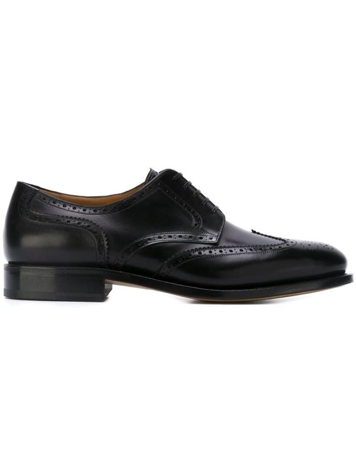Salvatore Ferragamo Classic Brogues, Men's, Size: 6, Black, Leather