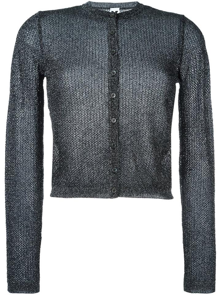 M Missoni Metallic Effect Cardigan, Women's, Size: 38, Black, Polyamide/metallic Fibre