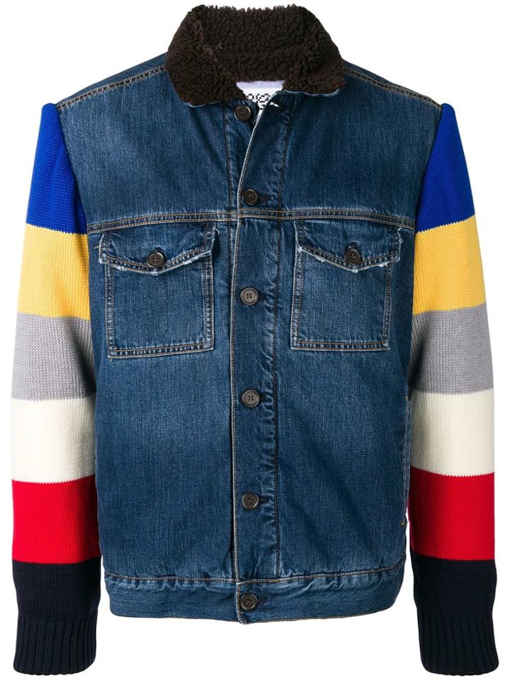 Lc23 Knit-panelled Jacket - Blue