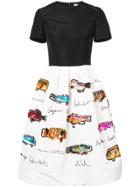Oscar De La Renta Sequined Fish-print Full Skirt - Black