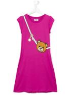 Moschino Kids Teddy Bear Dress, Girl's, Size: 14 Yrs, Pink/purple