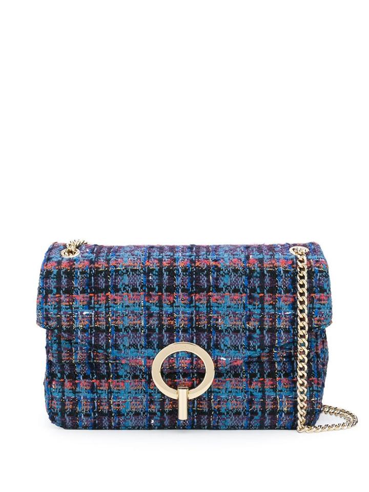 Sandro Paris Bouclé Tweed Shoulder Bag - Blue