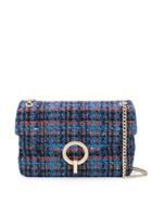 Sandro Paris Bouclé Tweed Shoulder Bag - Blue