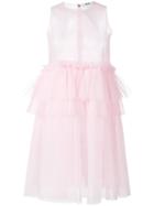 Msgm Peplum Layered Dress, Women's, Size: 42, Pink/purple, Polyester