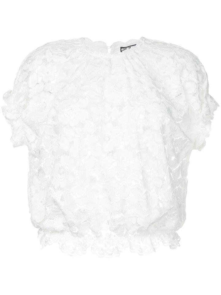 Aula Floral Lace Detail Top - White