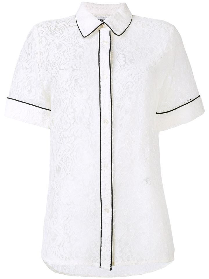 Essentiel Antwerp - Lace Piped Shirt - Women - Polyamide - 46, White, Polyamide
