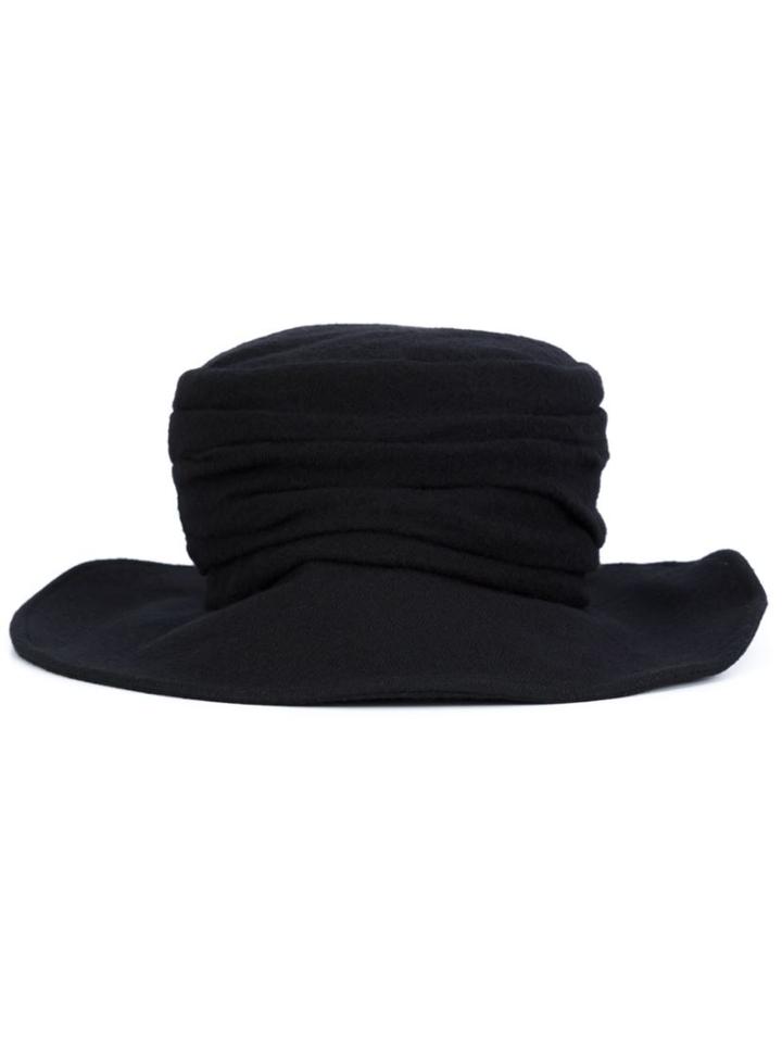 Y's Twisted Top Hat, Women's, Black, Wool