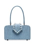 Mehry Mu Blue In The 50s Pearl Embellished Denim Box Bag