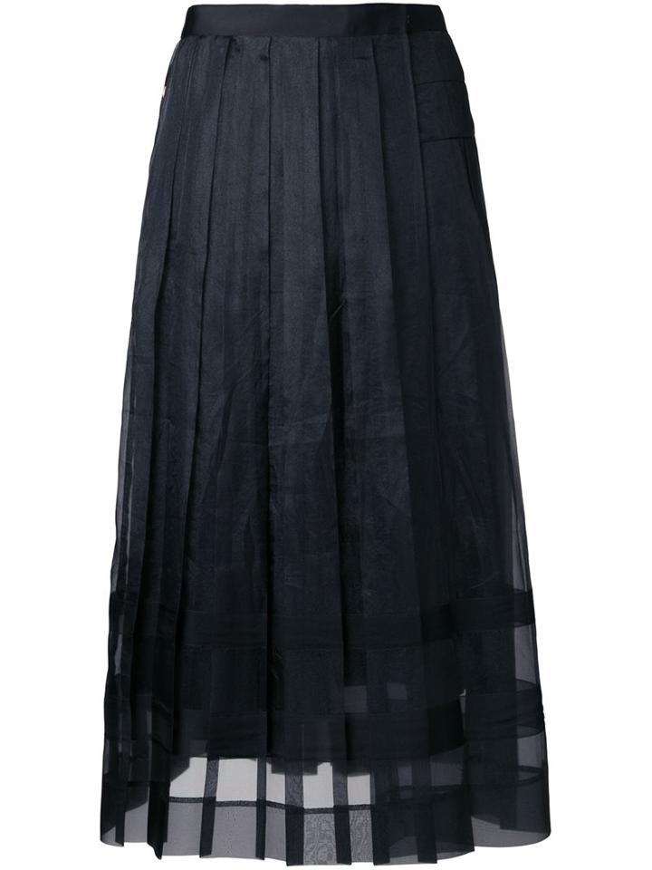 Muveil See-through Pleated Skirt