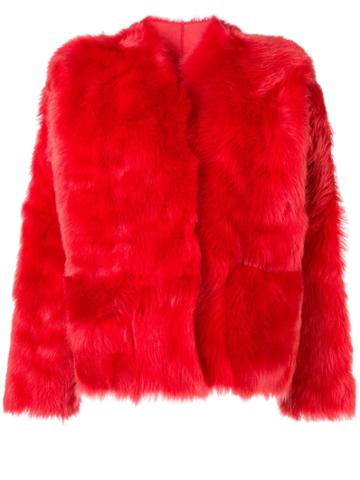 Sofie D'hoore Lima Fur Coat - Red