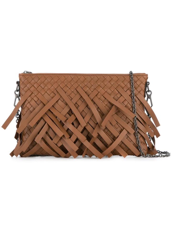 Bottega Veneta Fringed Crossbody Bag - Brown