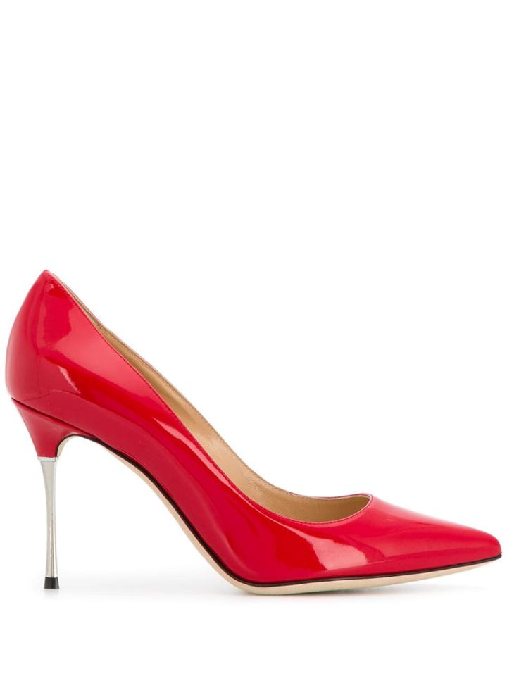 Sergio Rossi Godiva Steel Pumps - Red