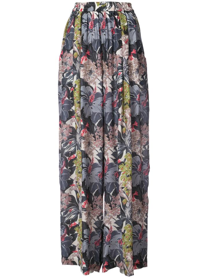 Tome Floral Palazzo Trousers - Multicolour