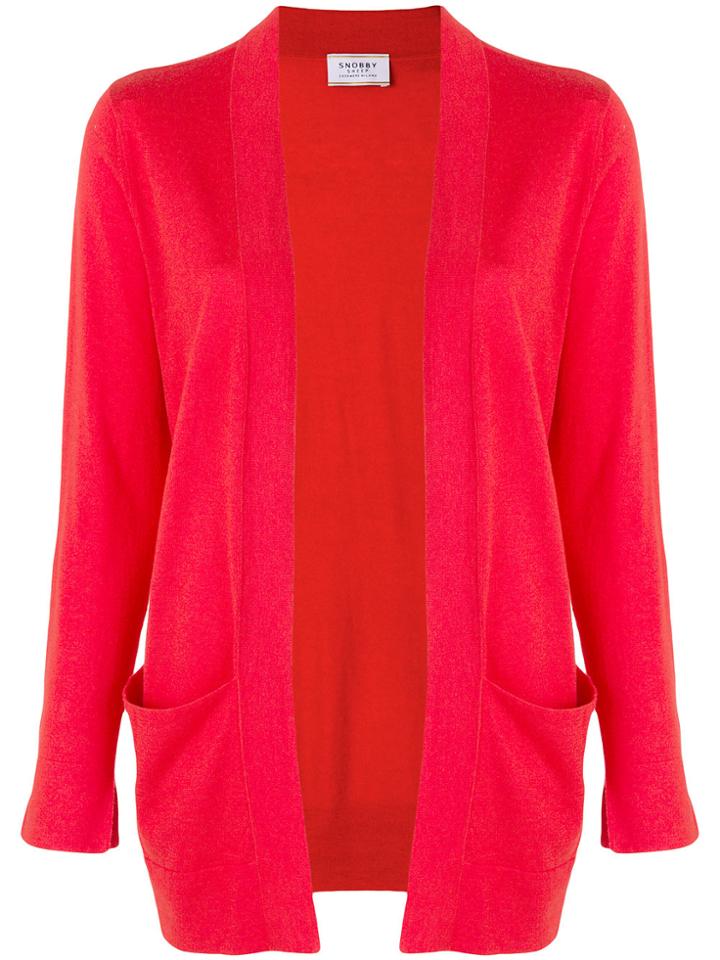 Snobby Sheep Fine Knit Longline Cardigan - Red