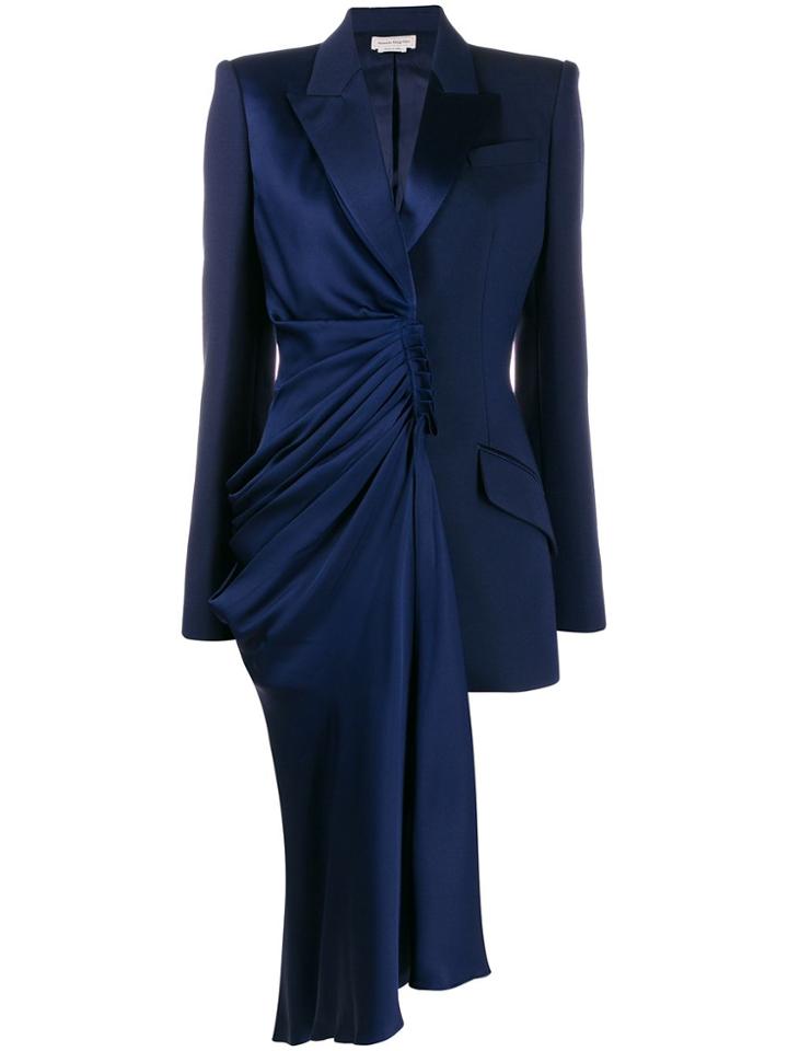 Alexander Mcqueen Selvedge Draped Blazer - 4012 Blue