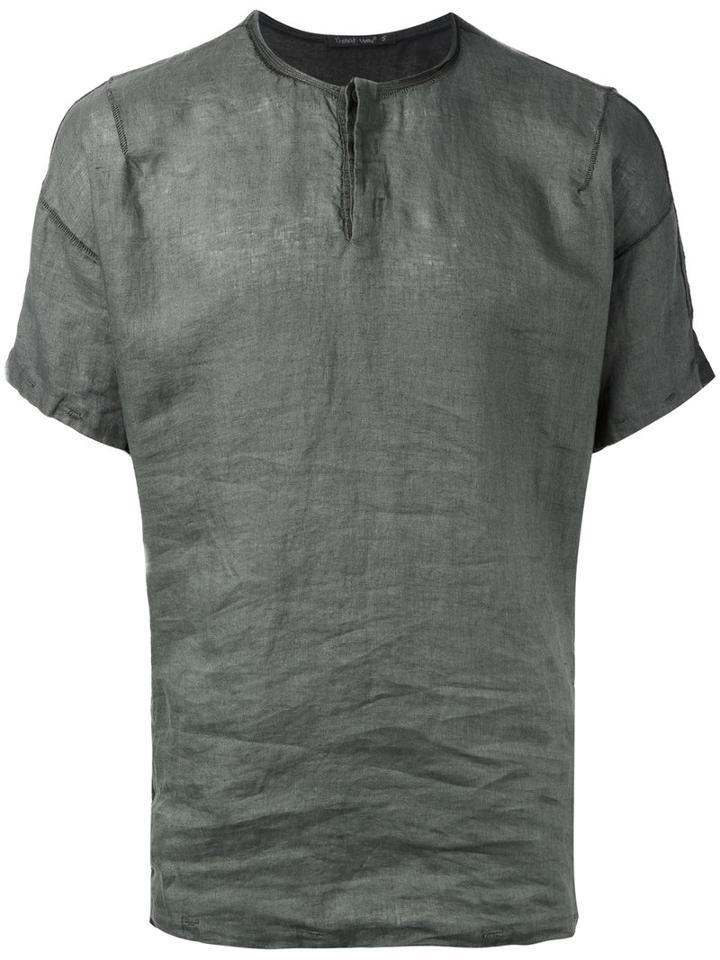 Transit Henley T-shirt, Men's, Size: Small, Grey, Linen/flax
