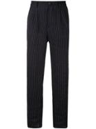 Brunello Cucinelli Pinstripe Slim Fit Trousers - Black