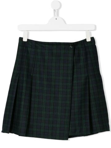 Touriste Pleated Plaid Skirt - Blue