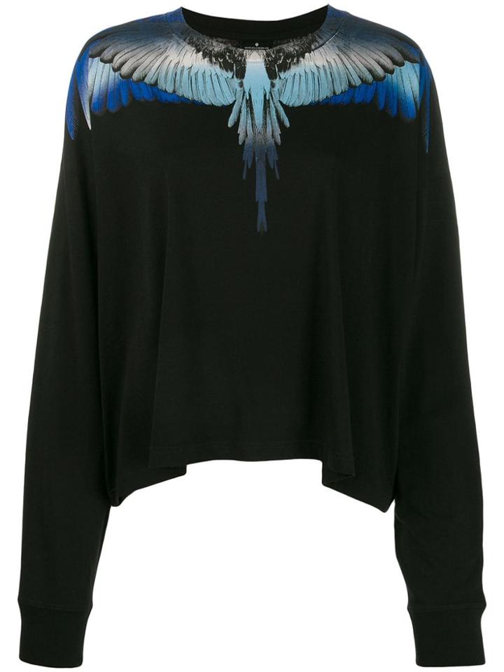 Marcelo Burlon County Of Milan Long Sleeved Wings T-shirt - Black