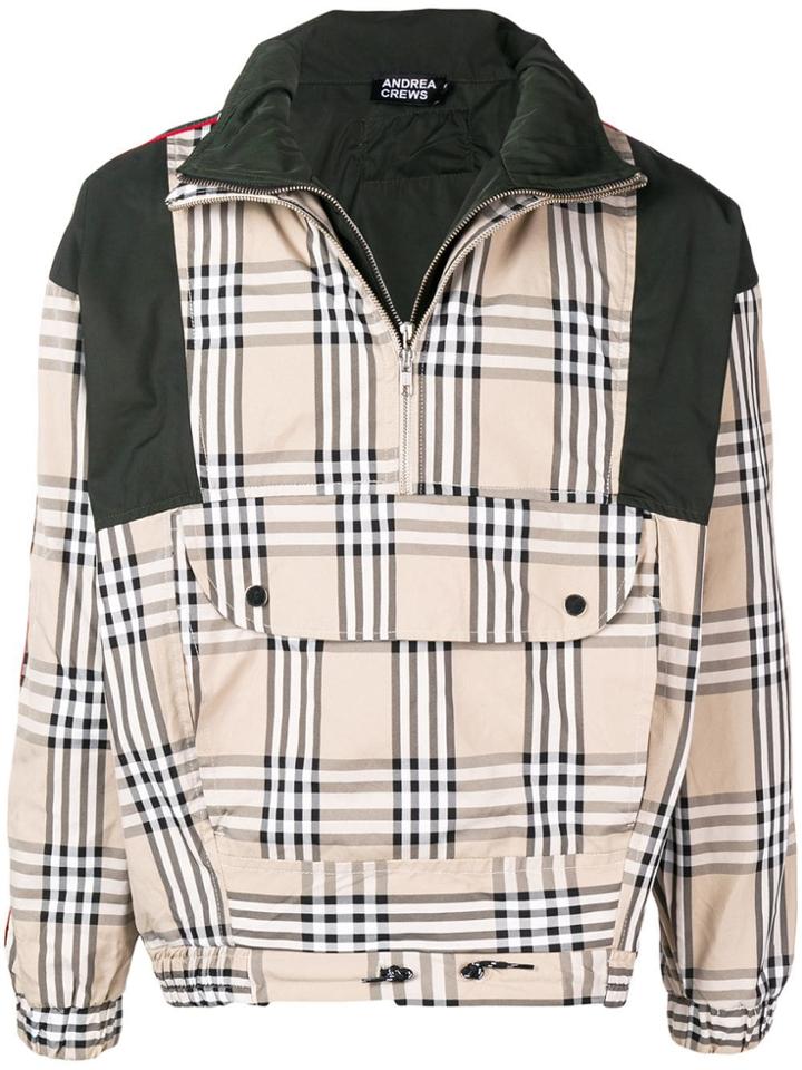 Andrea Crews Checked Sweater - Neutrals