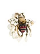 Gucci Embellished Bee Bracelet - White
