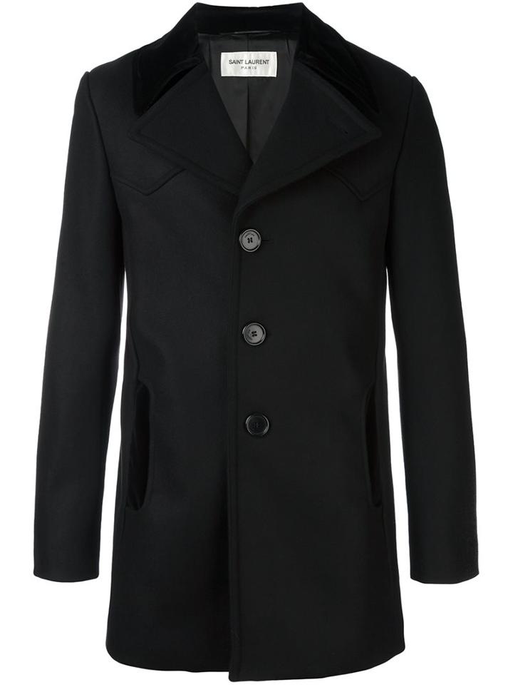 Saint Laurent Velvet Detail Short Coat